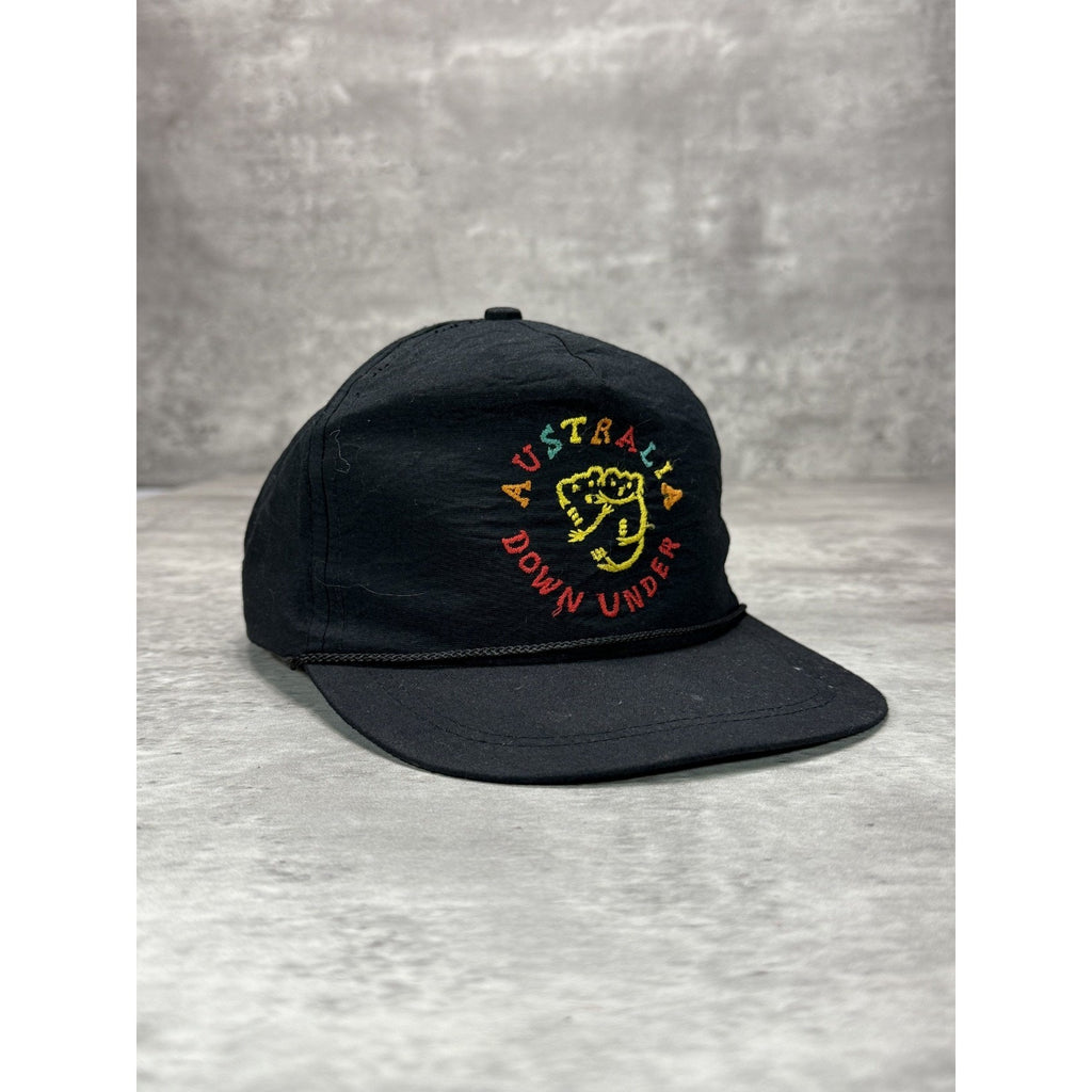 Vintage Australia Down Under Embroidered Spellout Destination Snapback Hat OSFA