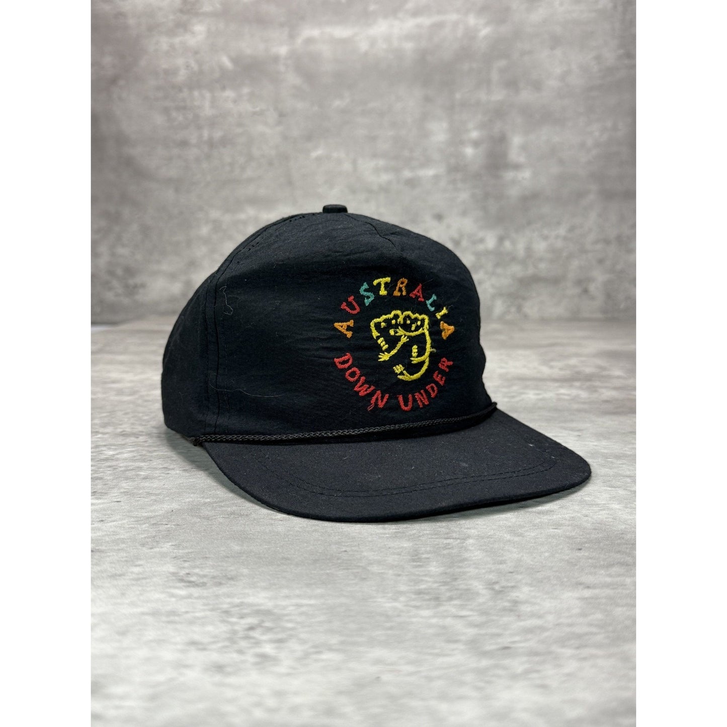 Vintage Australia Down Under Embroidered Spellout Destination Snapback Hat OSFA