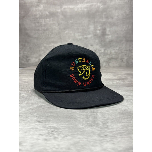 Vintage Australia Down Under Embroidered Spellout Destination Snapback Hat OSFA