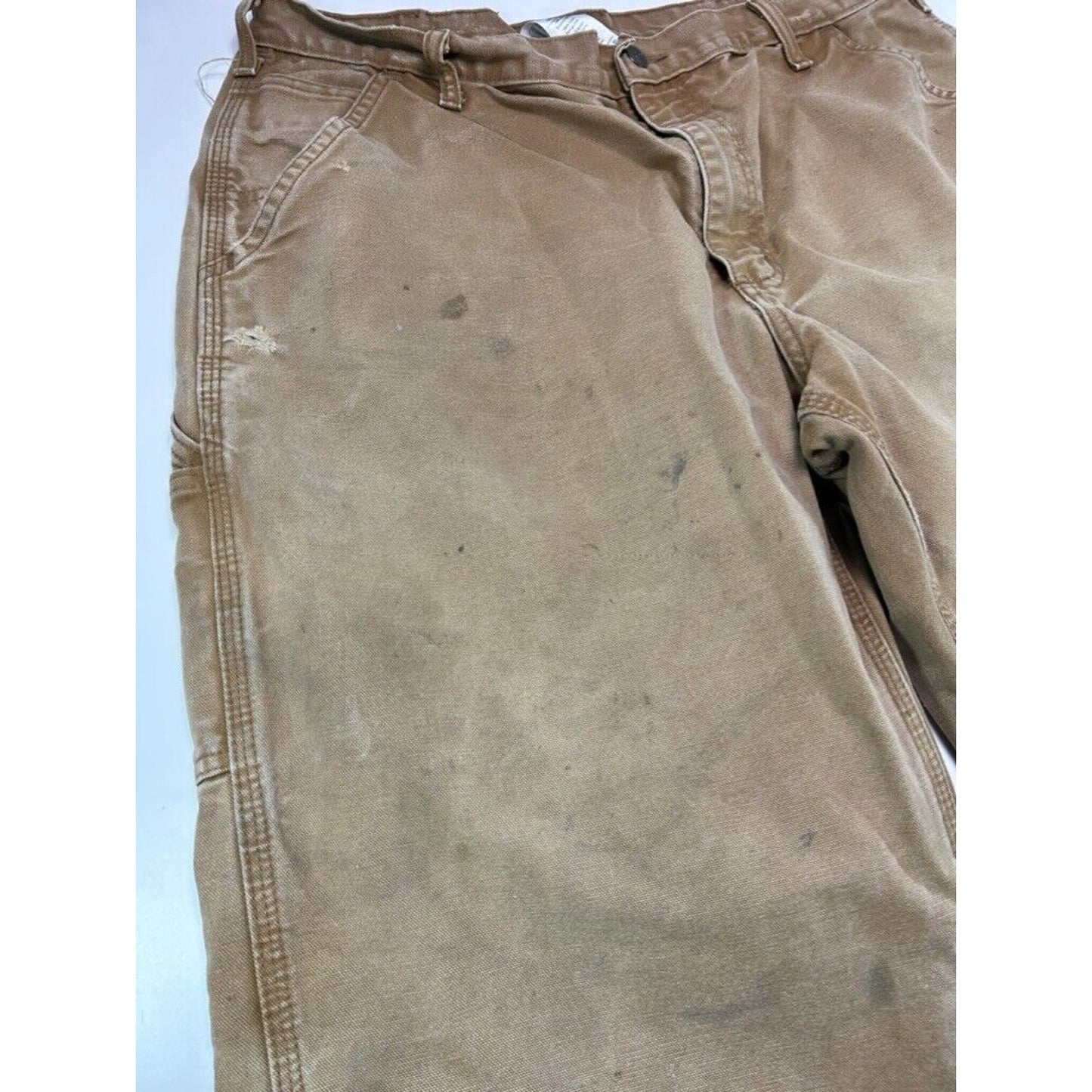 Vintage Carhartt Dungaree Fit Canvas Workwear Carpenter Pants Size 34 B11 BRN