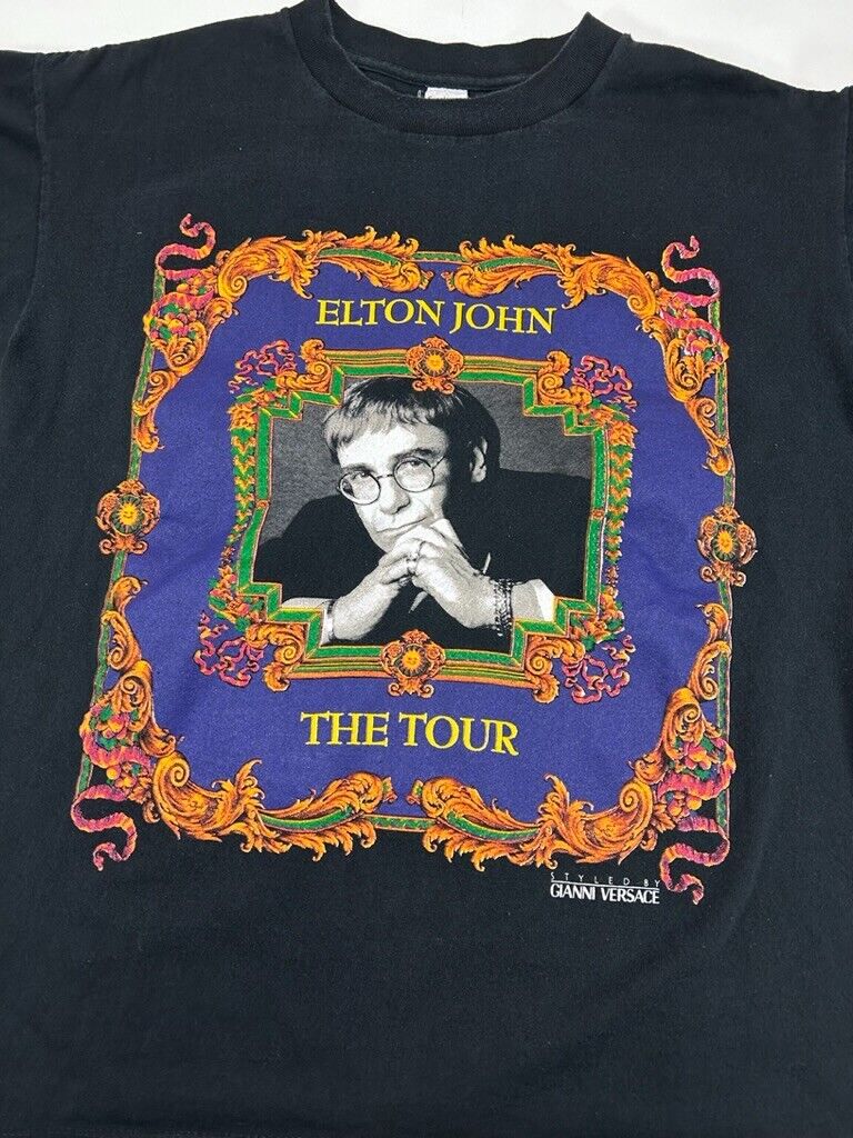 Vintage 1993 Elton John The Tour Rock Music Graphic T-Shirt Size Large