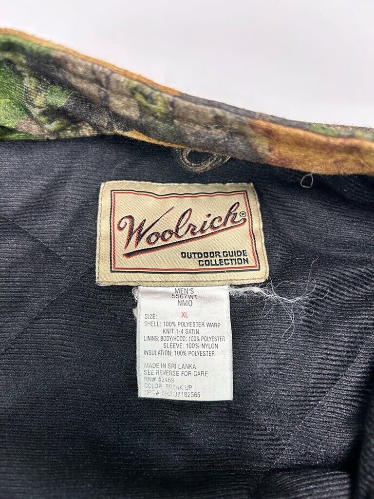 Vintage Woolrich Quilted Lined Mossy Oak Camo Insulated Hunting Jacket Size XL