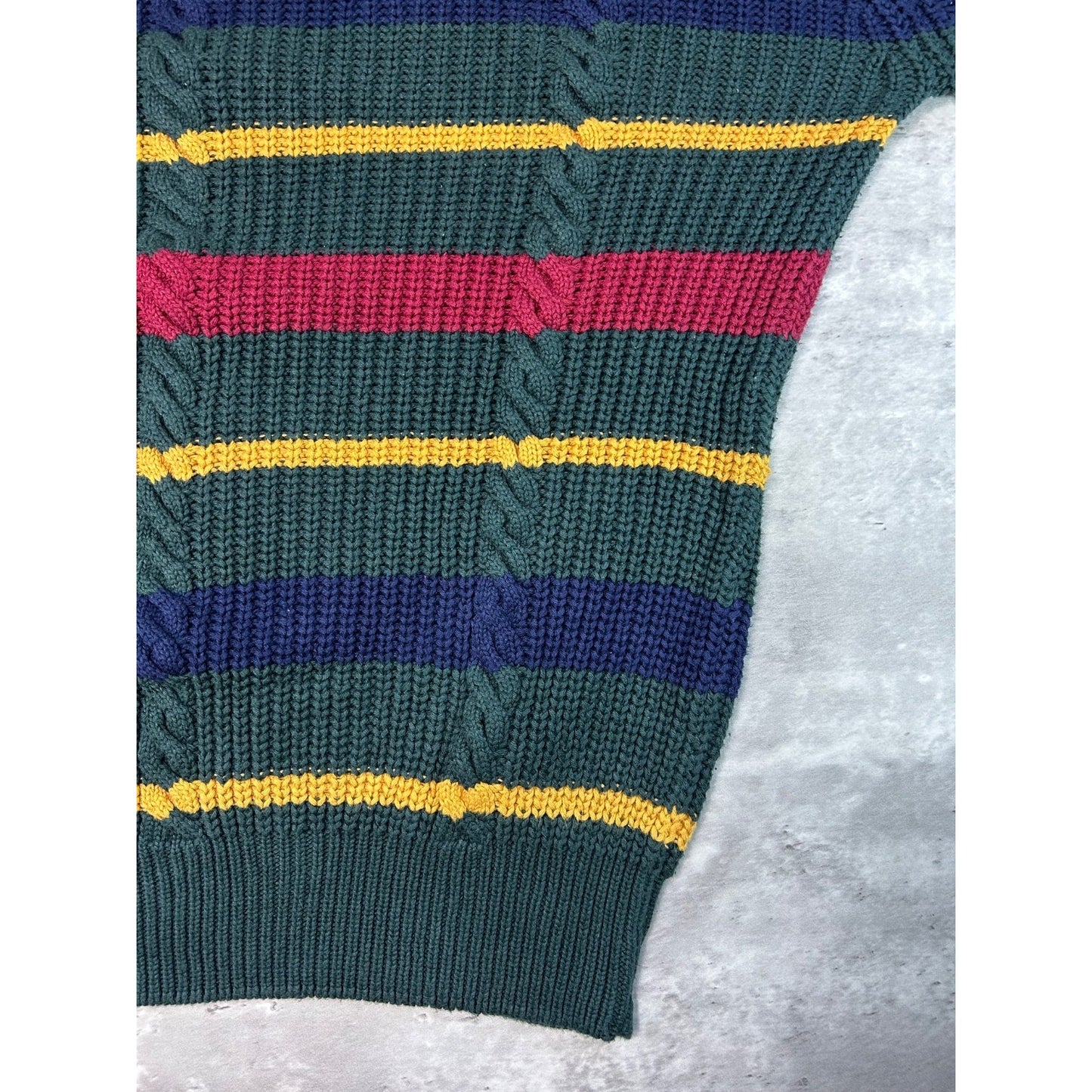 Vintage 90s Claybrooke Striped Pullover Knit Sweater Size Large
