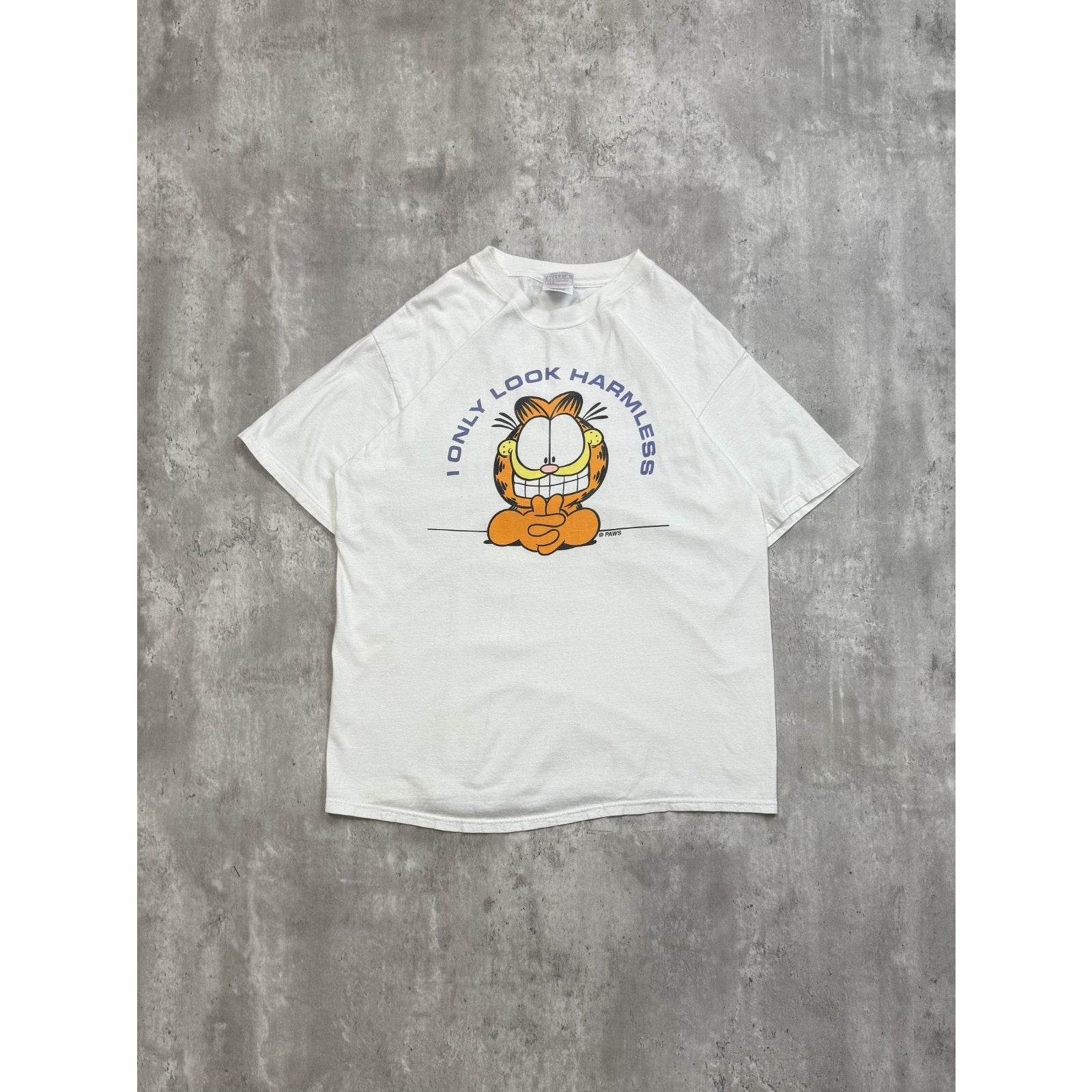 Vintage 90s Garfield I Only Look Harmless Cartoon Character T-Shirt Size Large