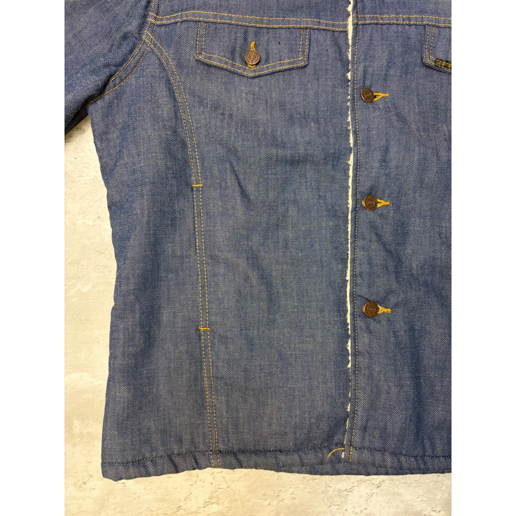Vintage 70s/80s Sears Roebuck Sherpa Lined Denim Collared Jacket Size Medium