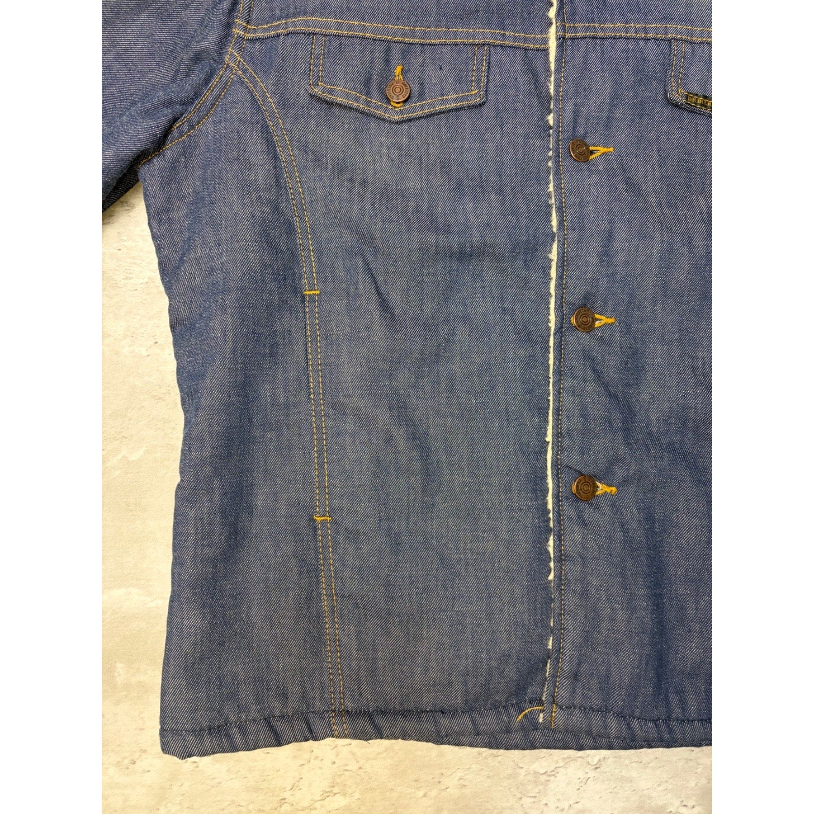 Vintage 70s/80s Sears Roebuck Sherpa Lined Denim Collared Jacket Size Medium
