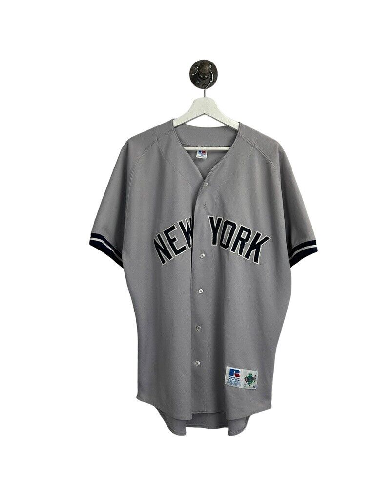 Vtg 90s Derek Jeter #2 NY Yankees Russell Athletics Authentic's Jersey 48 XL