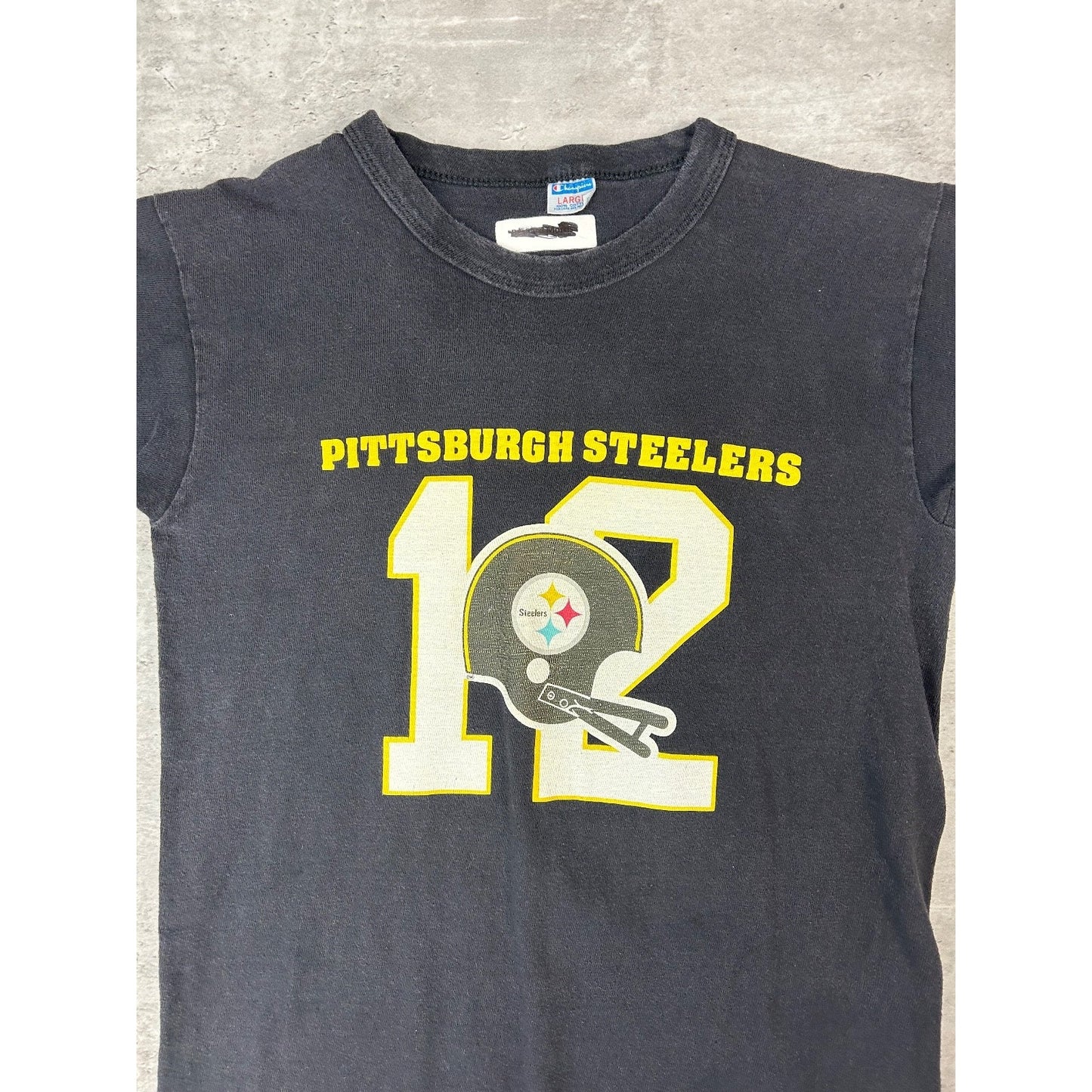 Vintage 90s Pittsburgh Steelers #12 NFL Helmet Graphic Football Jersey Sz Large