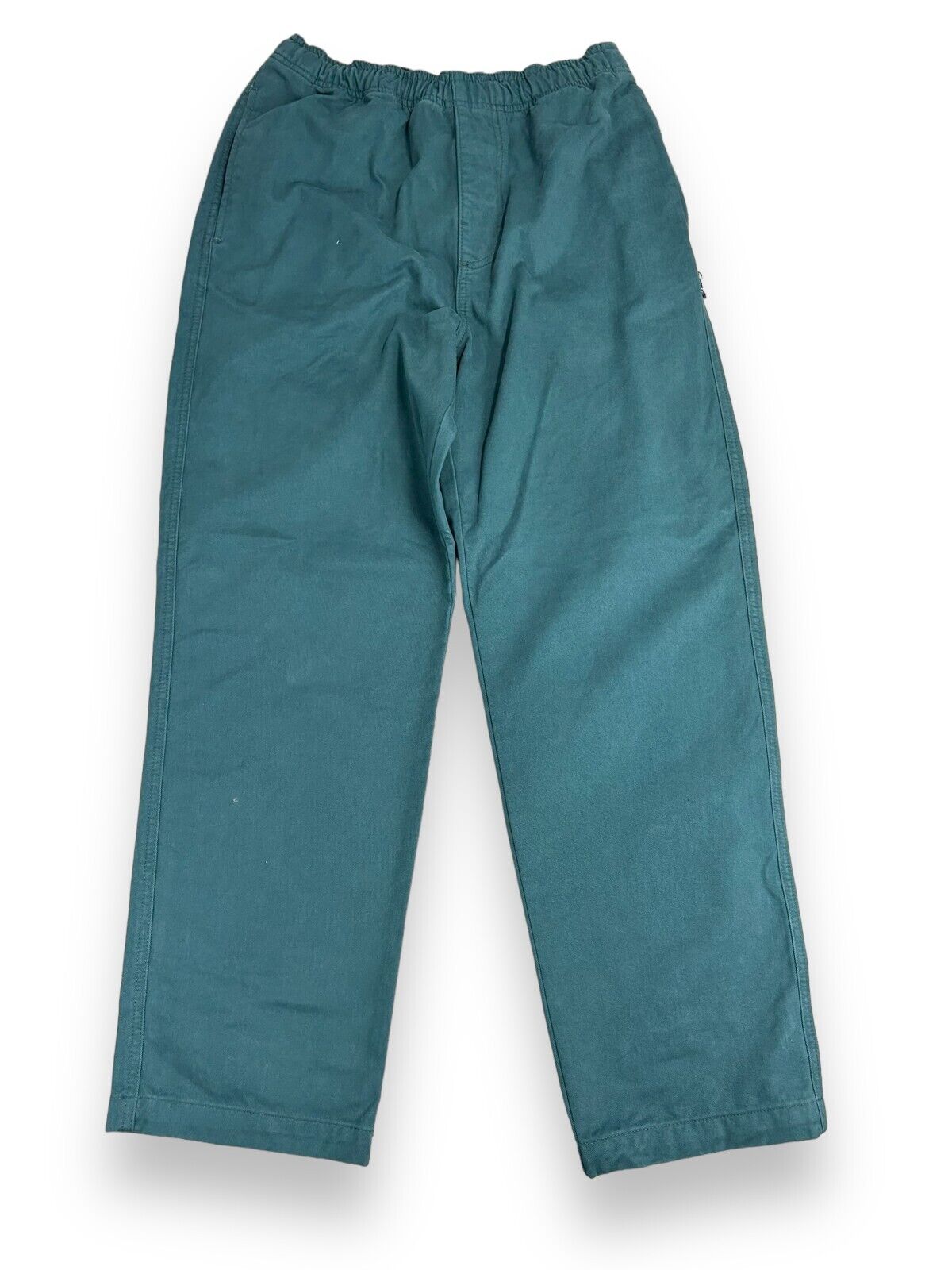 2000s Stussy Elastic Stuff Cotton Straight Leg Pants Size Small Teal