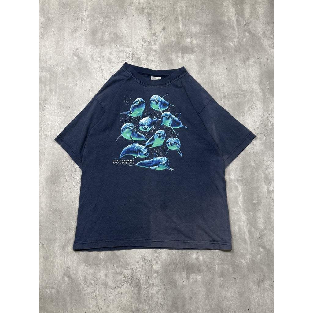 Vintage 90s Bottlenose Dolphins Australia Nature Destination T-Shirt Size Large