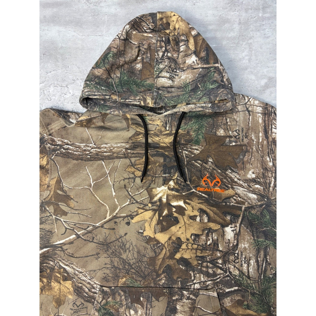 Vintage Realtree Xtra Tree Camo Hooded Hunting Sweatshirt Size Large