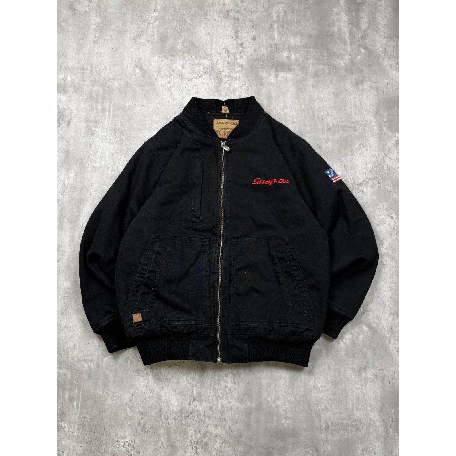 Vintage Snap-On Quilted Lined Workwear Bomber Jacket Size Large