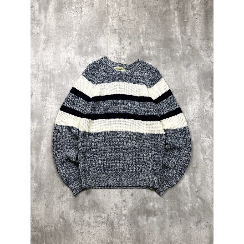 Vintage St Johns Bay Striped Pullover Knit Sweater Size Large Tall