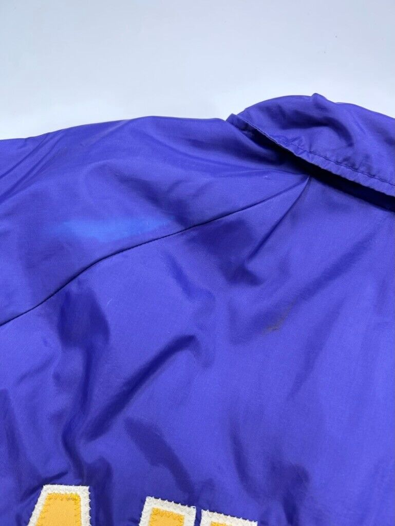 Vintage 90s Wilfred Laurier University Nylon Coaches Jacket Size Large Purple