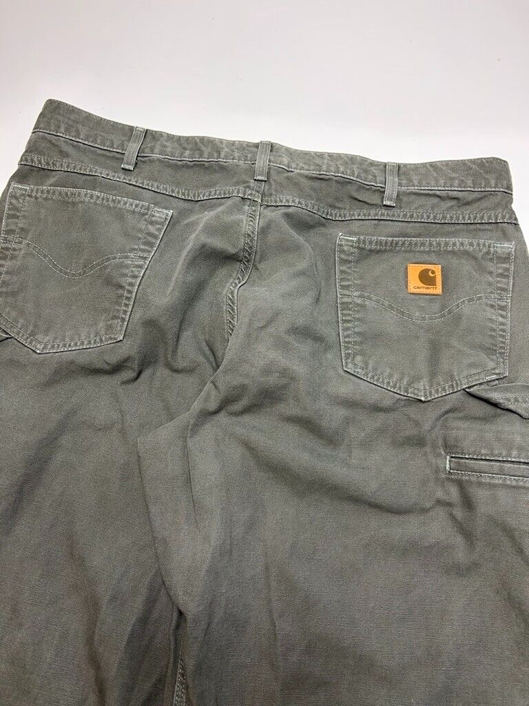 Vintage Carhartt Loose Fit Canvas Workwear Carpenter Pants Size 40 Green