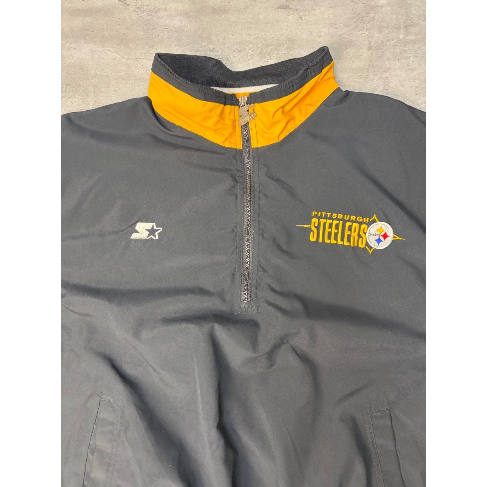 Vintage 90s Pittsburgh Steelers NFL Full Zip Starter Jacket Size 2XL
