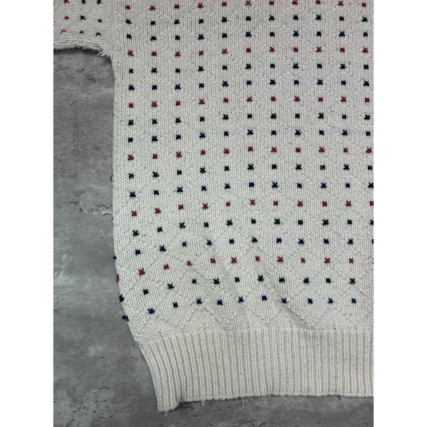 Vintage 90s Bernhard Altmann Abstract Spotted Print Pullover Sweater Size XL