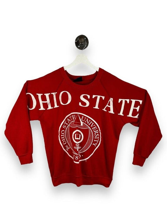 Vintage 80s/90s Ohio State NCAA Big Graphic Crest Sweatshirt Size L