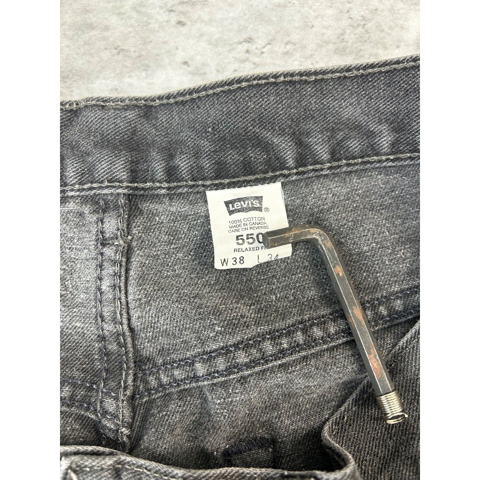 Vintage 90s Levis 550 Red Tab Black Denim Pants Size 36
