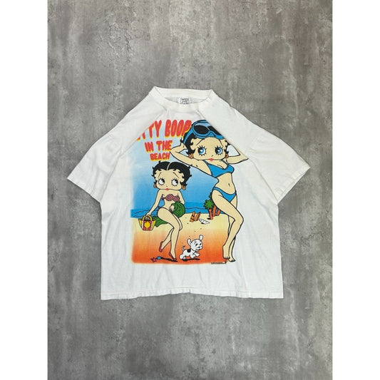 Vintage 1998 Betty Boop On The Beach Cartoon Character Graphic T-Shirt Size XL