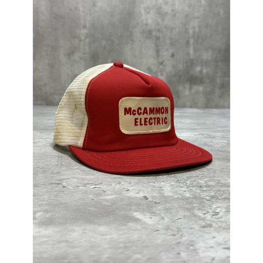 Vintage 80s McCammon Electric Embroidered Patch Trucker Snapback Hat OSFA