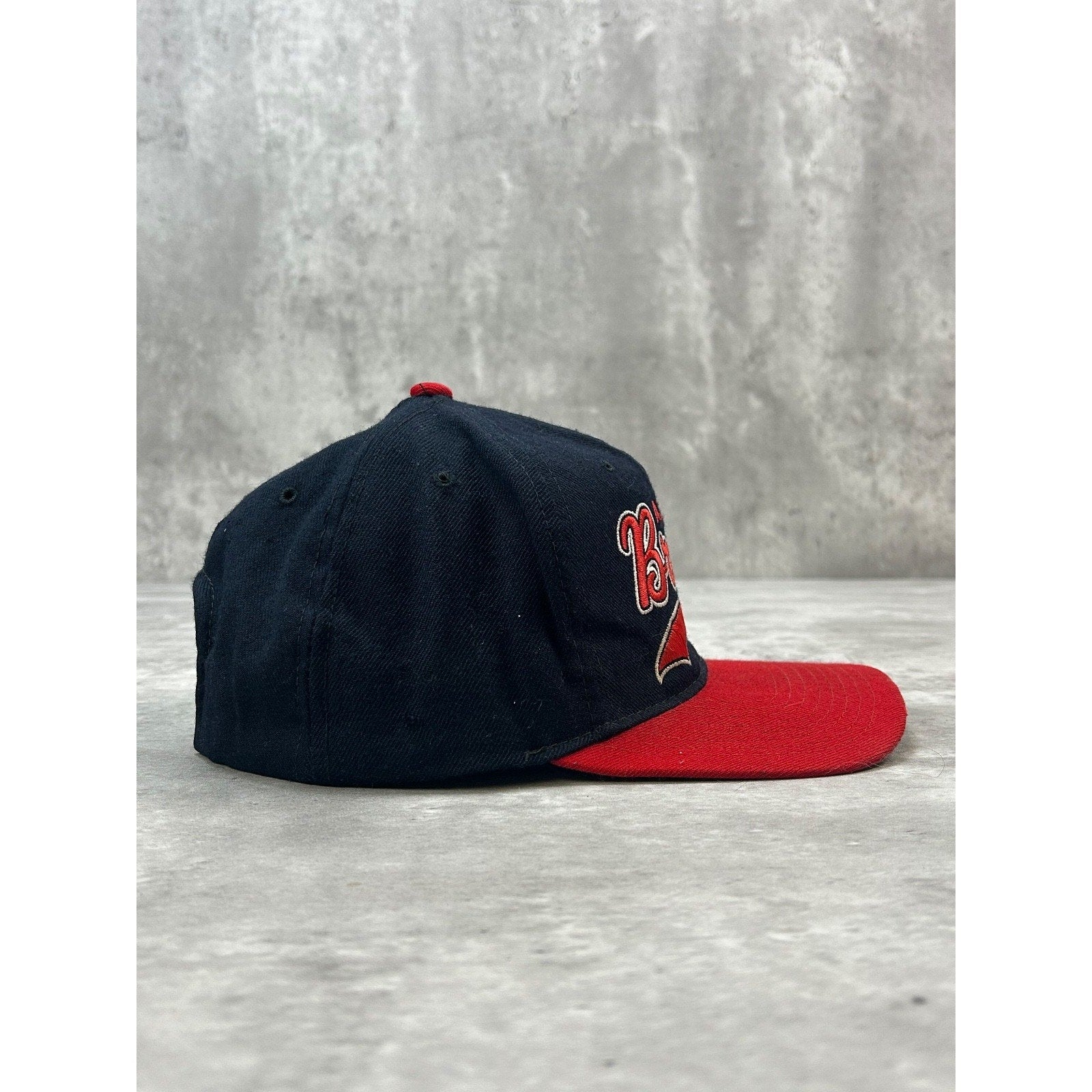 Vintage 90s Atlanta Braves MLB Starter Tailsweep Wool Snapback Hat OSFA