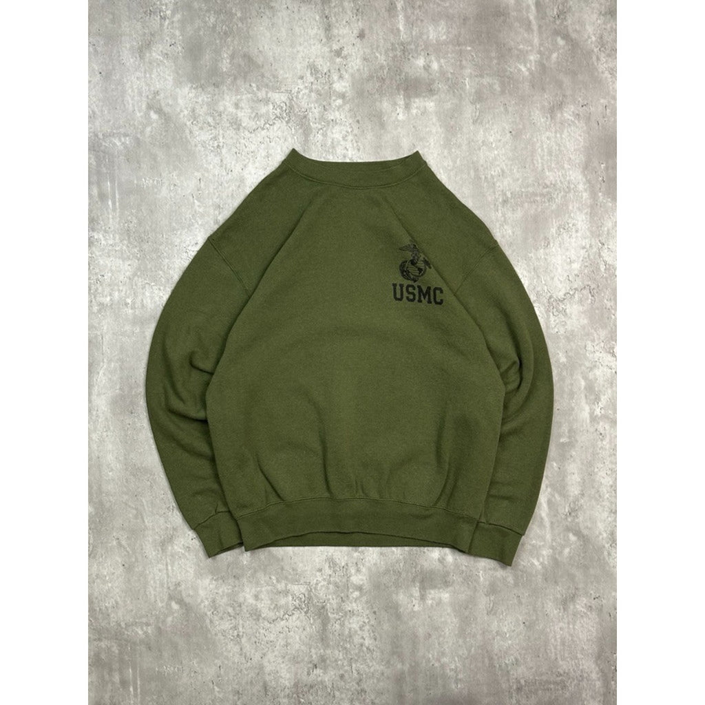 Vintage US Military USMC Graphic Crest Crewneck Sweatshirt Size Large