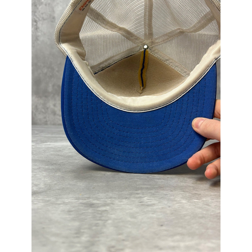 Vintage 80s/90s India Oak Brew Crew Spellout Graphic Trucker Snapback Hat OSFA