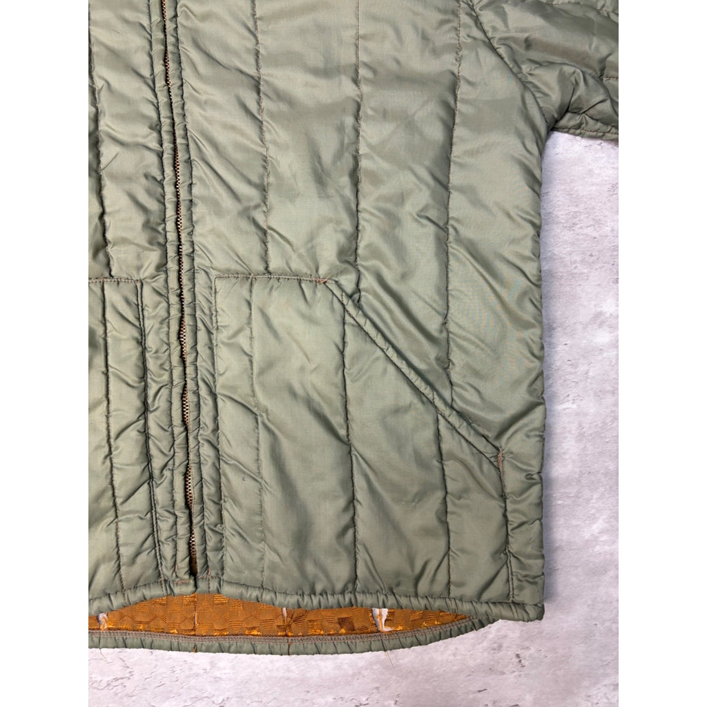 Vintage 1950s Quilted Lined Full Zip Green Jacket Size Medium