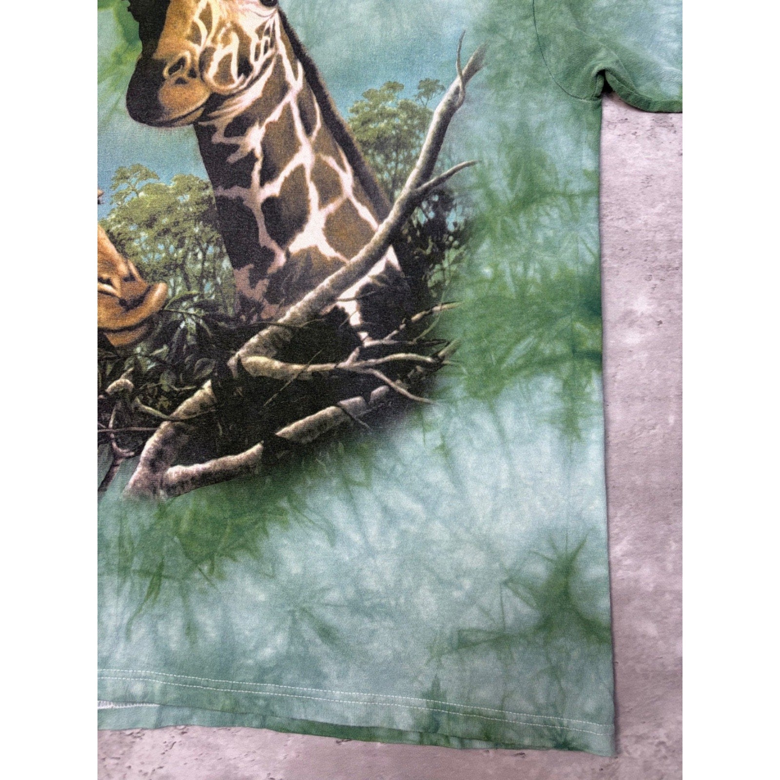 Vintage 1999 Giraffe Nature Graphic Tie Dye T-Shirt Size 2XL