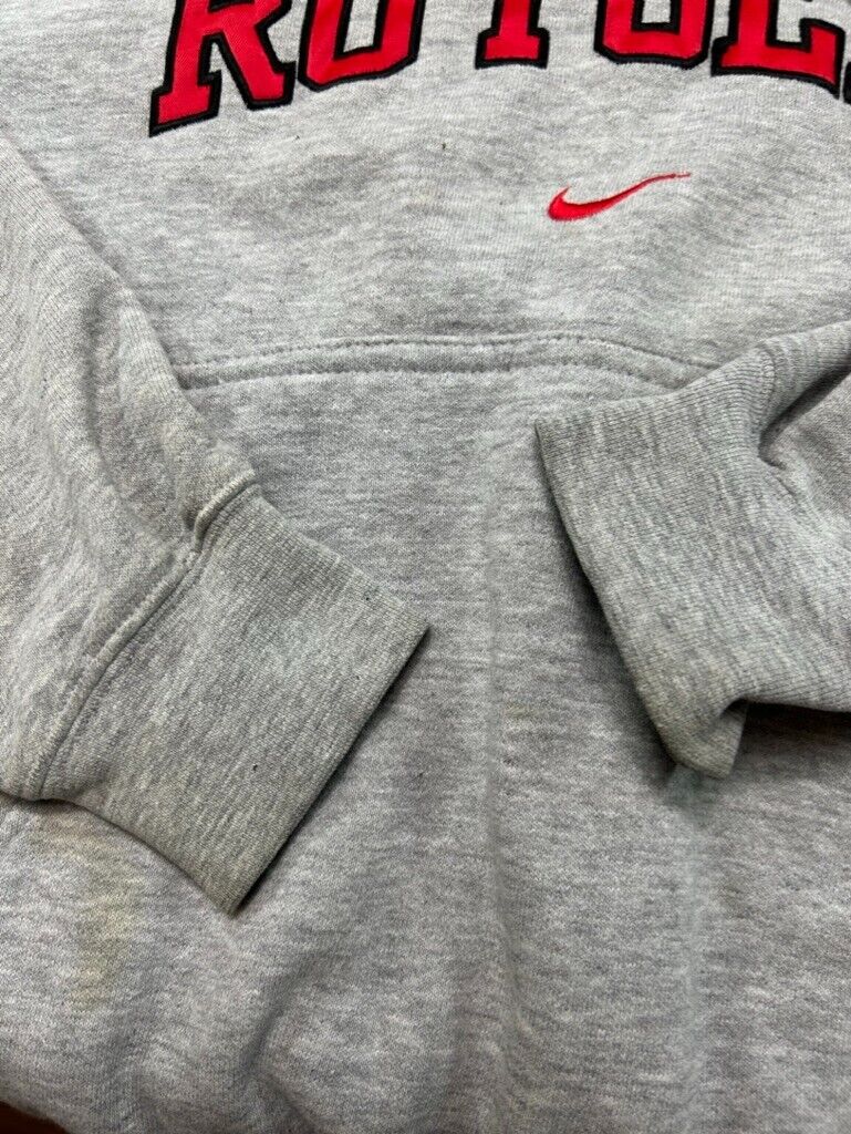 Vintage Rutgers NCAA Nike Middle Swoosh Hooded Sweatshirt Size Small Gray