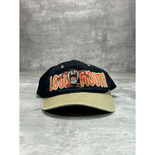 Vintage 90s Looney Tunes Taz Loud Mouth TV Show Promo Snapback Hat OSFA