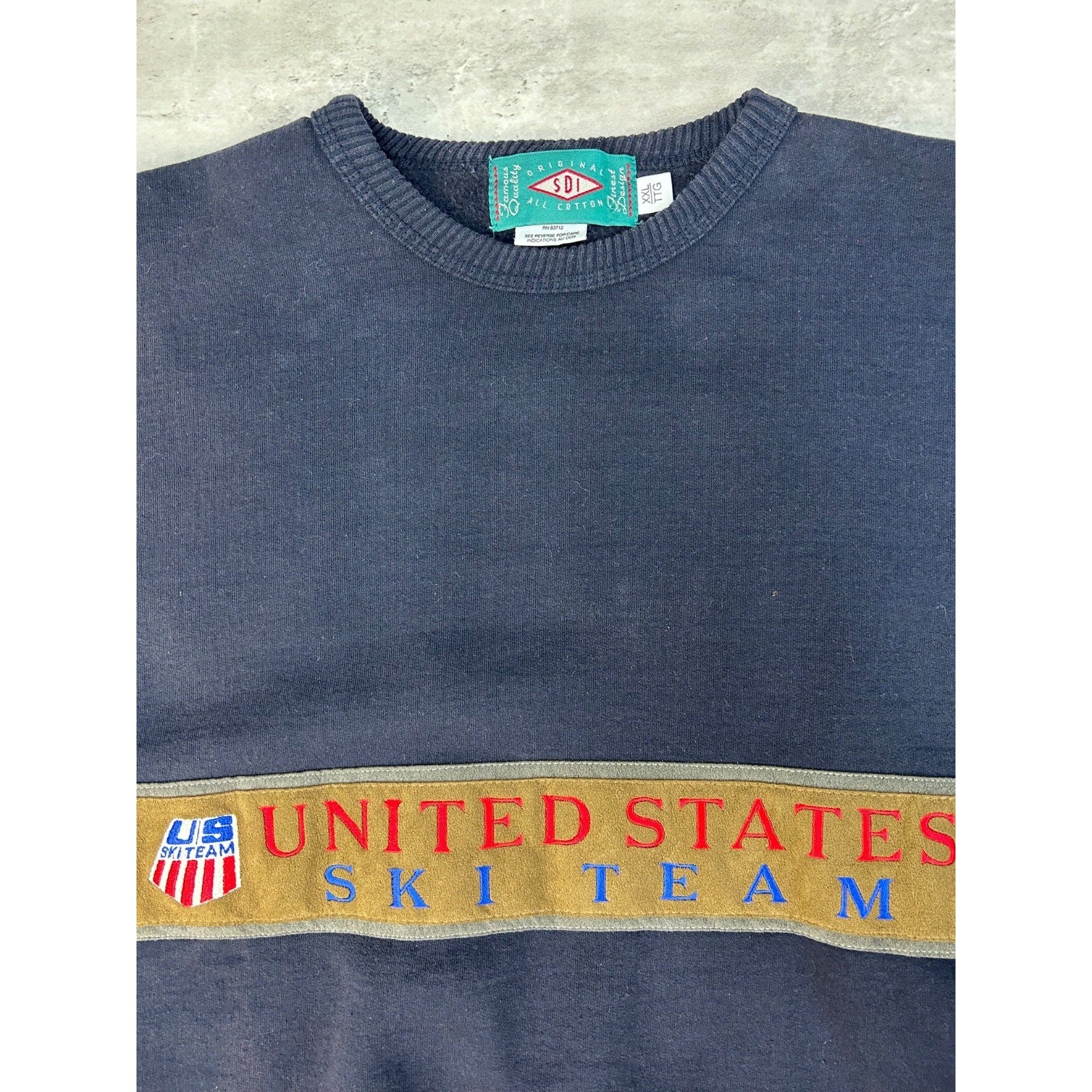 Vintage 90s United States Ski Team Olympic Embroidered Sweatshirt Size 2XL