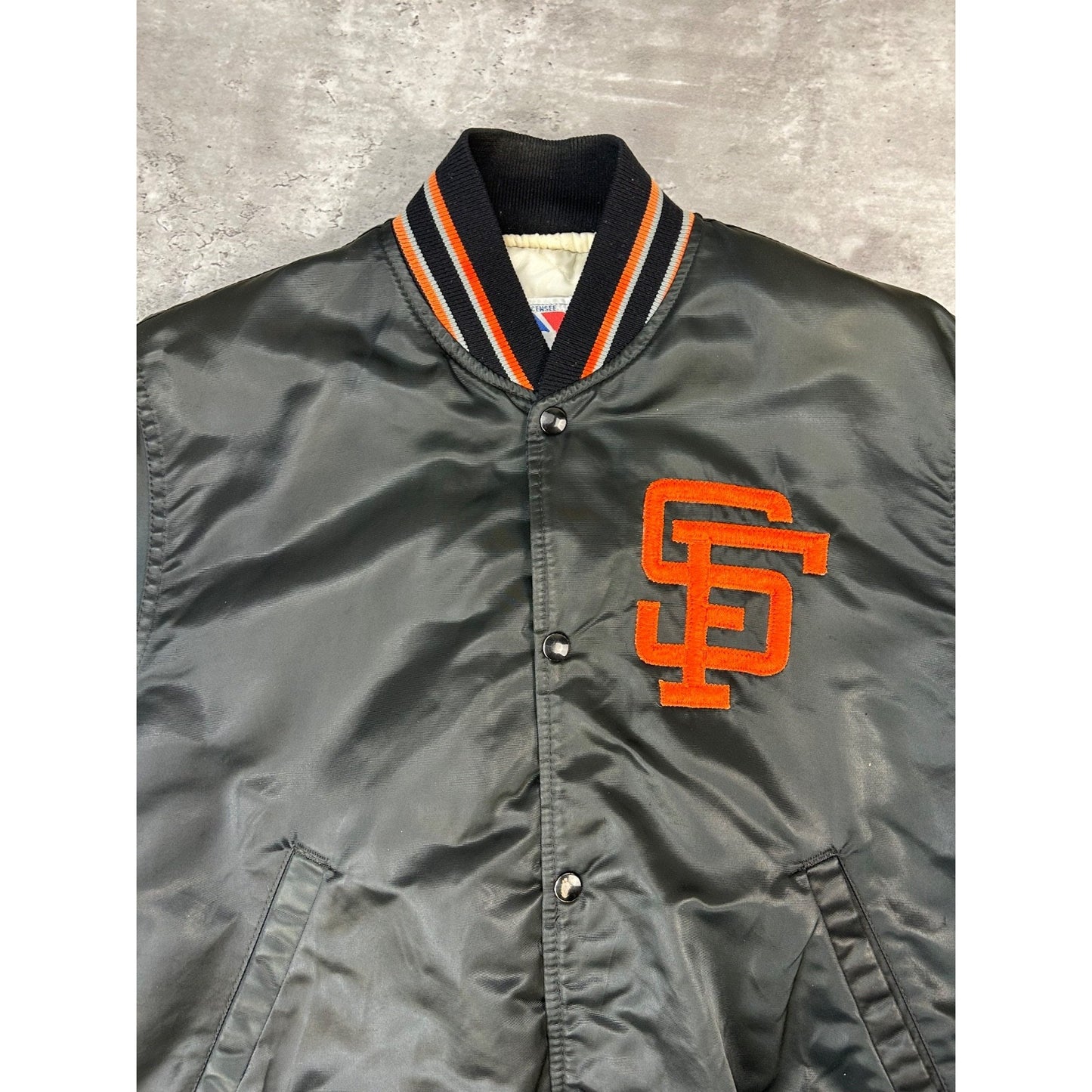 Vintage 80s/90s San Francisco Giants MLB Embroidered Satin Bomber Jacket Medium