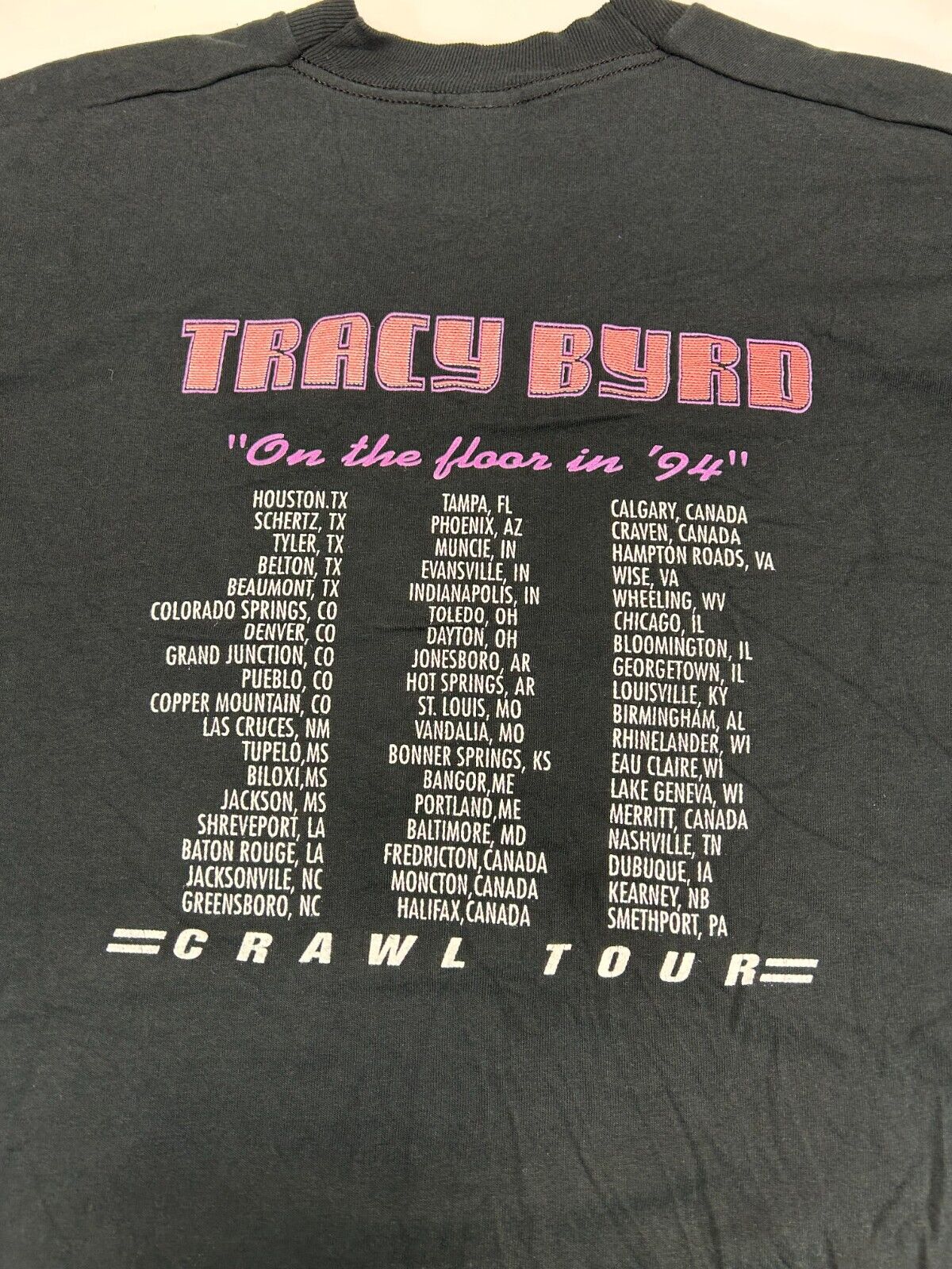 Vintage 1994 Tracy Byrd On The Floor In 94' Country Music Tour T-Shirt Sz Large