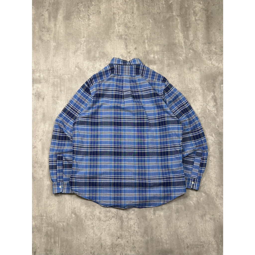 Vintage Polo Ralph Lauren Embroidered Pony Plaid Button Up Shirt Size XL