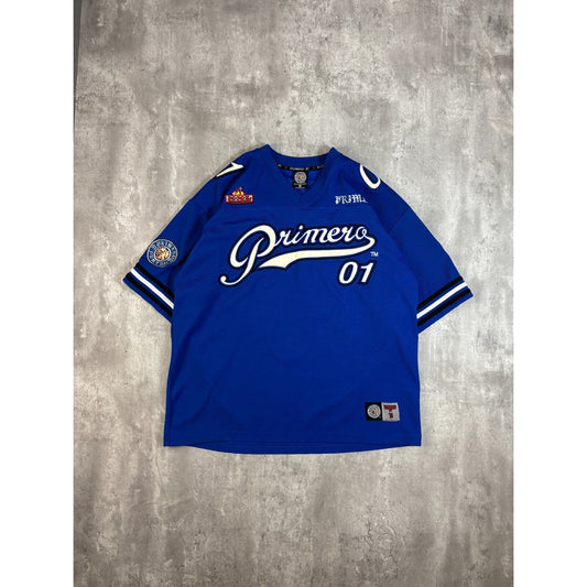 Vintage Y2K Primero #01 Tailsweep Spellout Nylon Football Jersey Size XXL