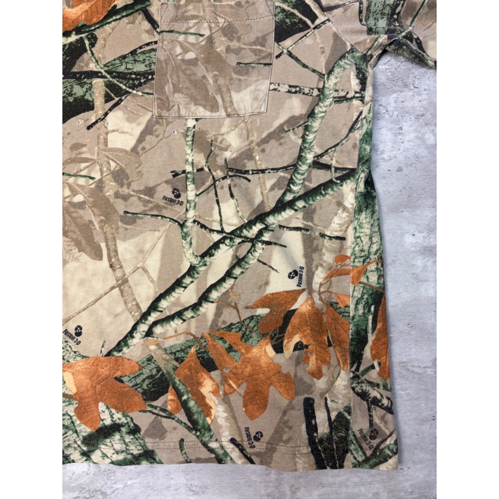 Vintage Fusion 3D Tree Camo Hunting Long Sleeve T-Shirt Size Large