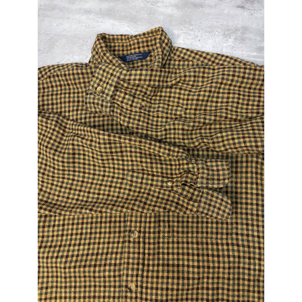 Vintage Nautica Embroidered Logo Long Sleeve Plaid Button Up Shirt Size Medium