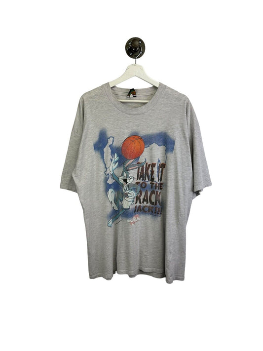 Vintage 1997 Space Jam Take It To The Rack Bugs Bunny Basketball T-Shirt Size XL