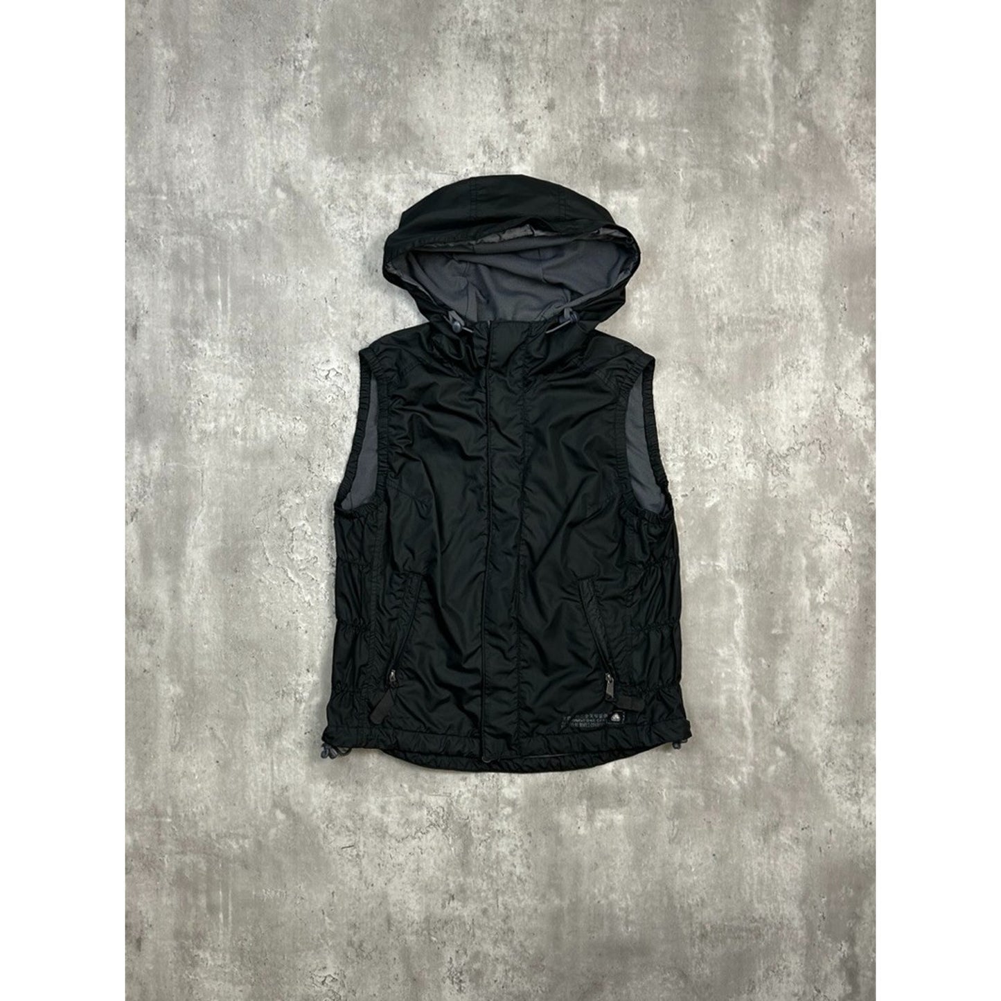 Vintage 2000s Nike ACG Nylon Hooded Full Zip Vest Size YOUTH Medium Black
