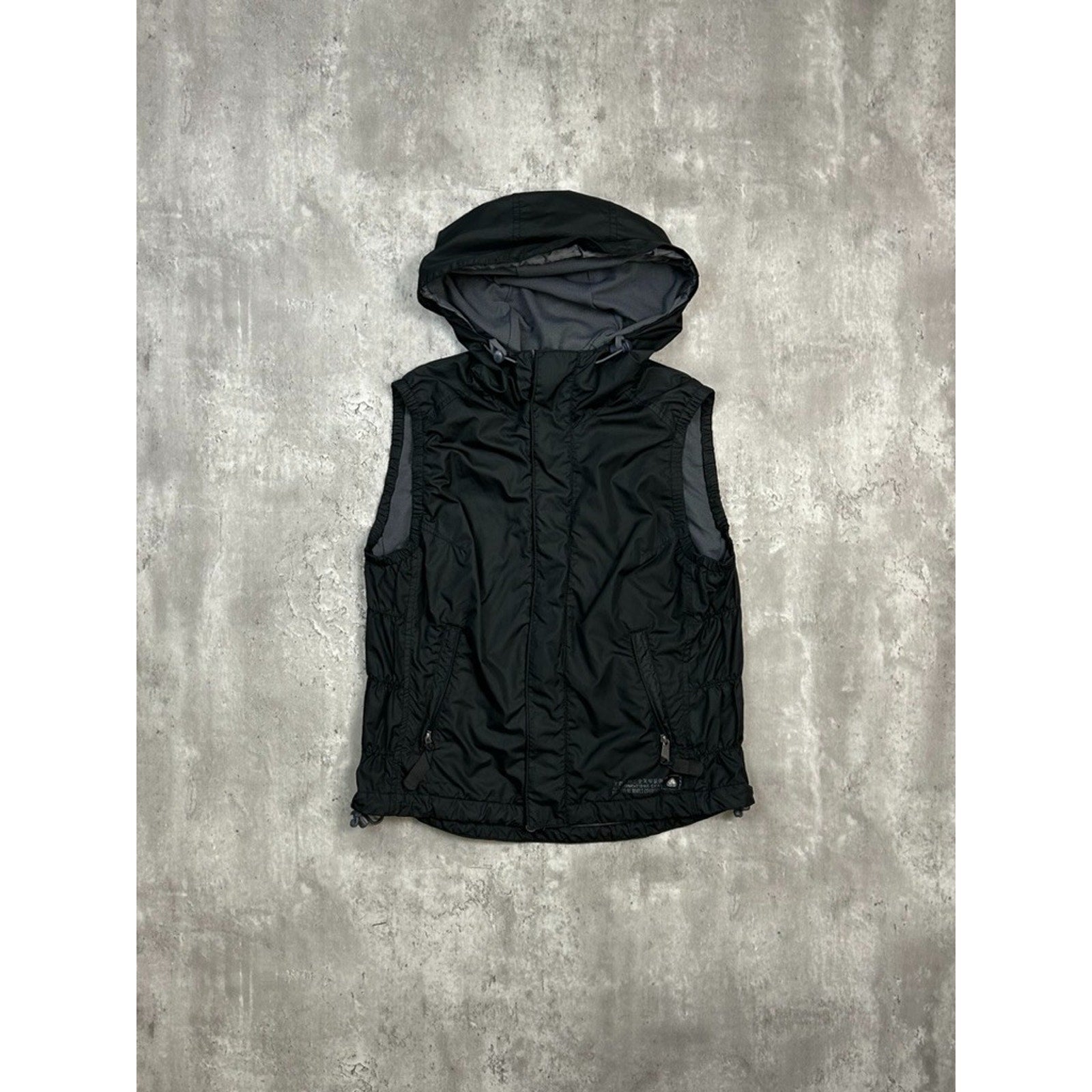 Vintage 2000s Nike ACG Nylon Hooded Full Zip Vest Size YOUTH Medium Black