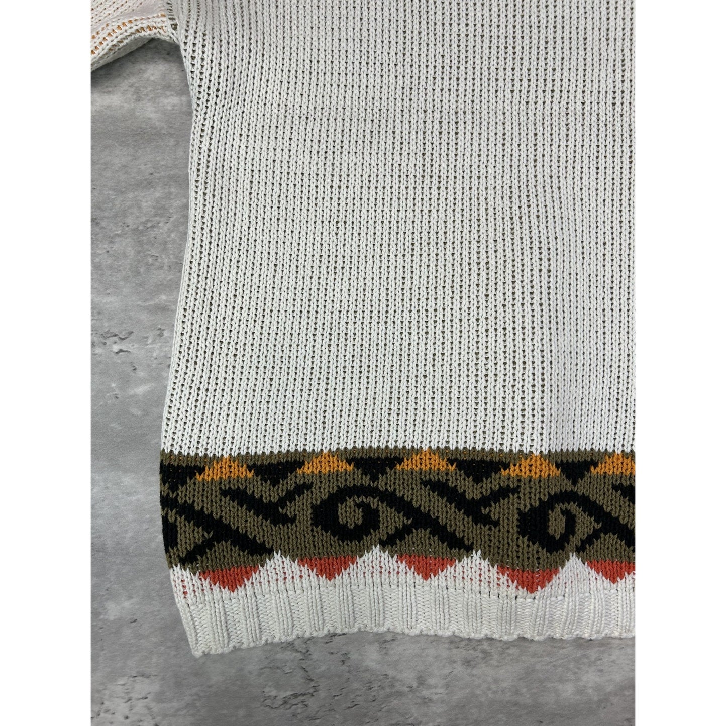 Vintage 80s/90s Hunt Club Aztec Print Pullover Ribbed Knit Sweater Size Small