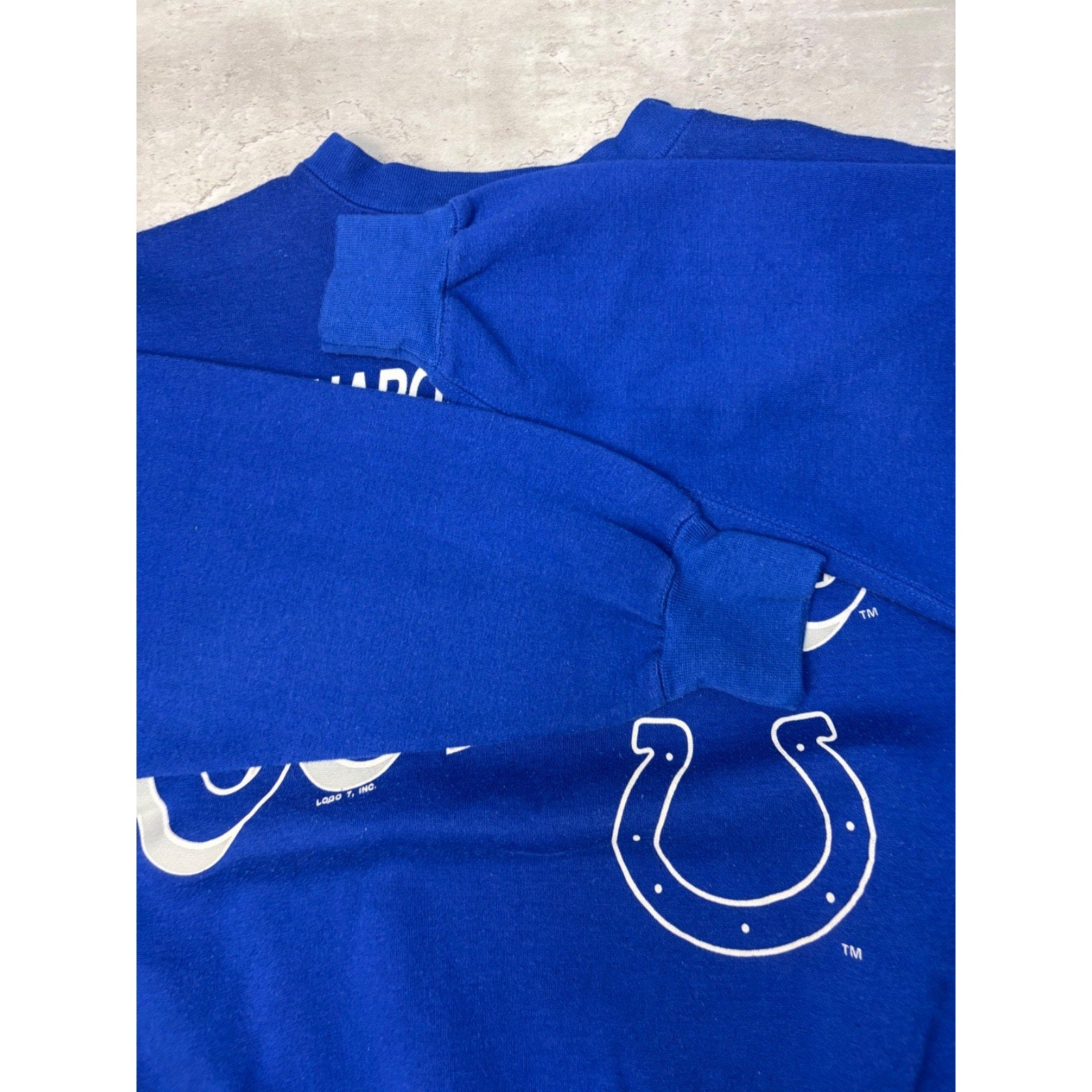 1990 Indianapolis Colts NFL Big Spellout Logo Graphic Sweatshirt Size Large