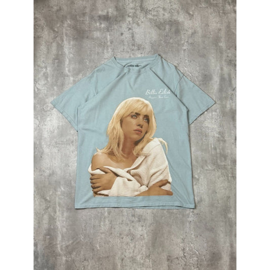 Billie Eilish Happier Than Ever Portrait Graphic Pop Music Tour T-Shirt Sz Large