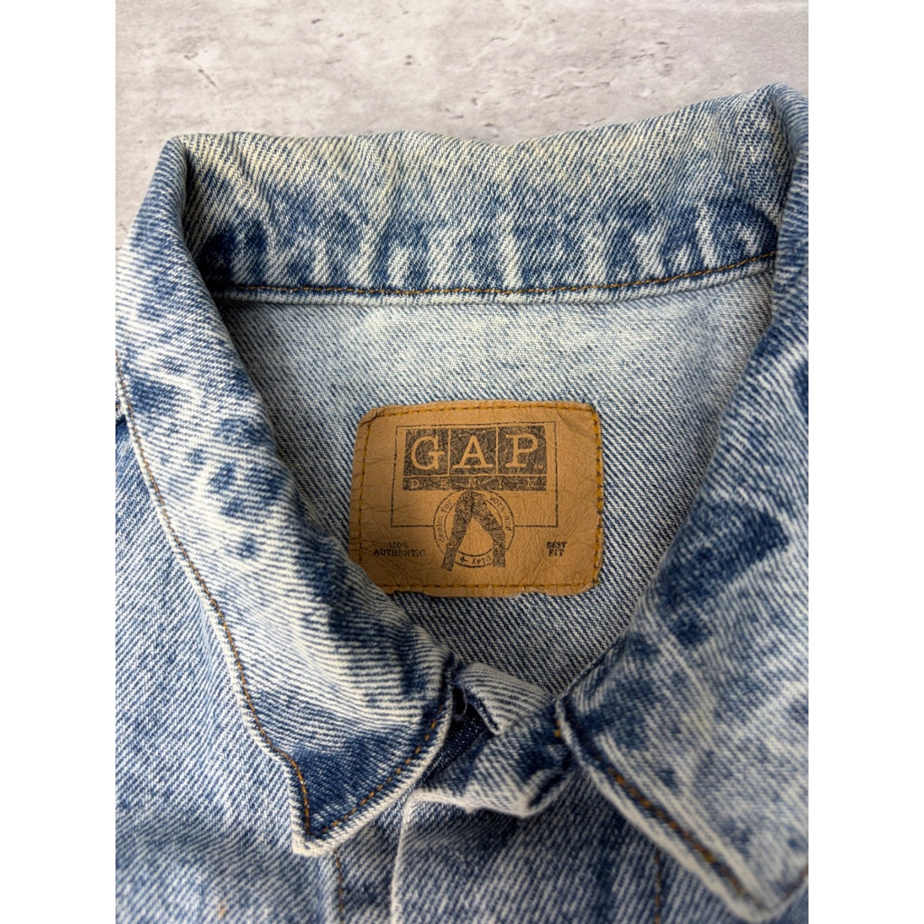 Vintage 90s Gap Denim Light Wash Denim Trucker Jacket Size Medium