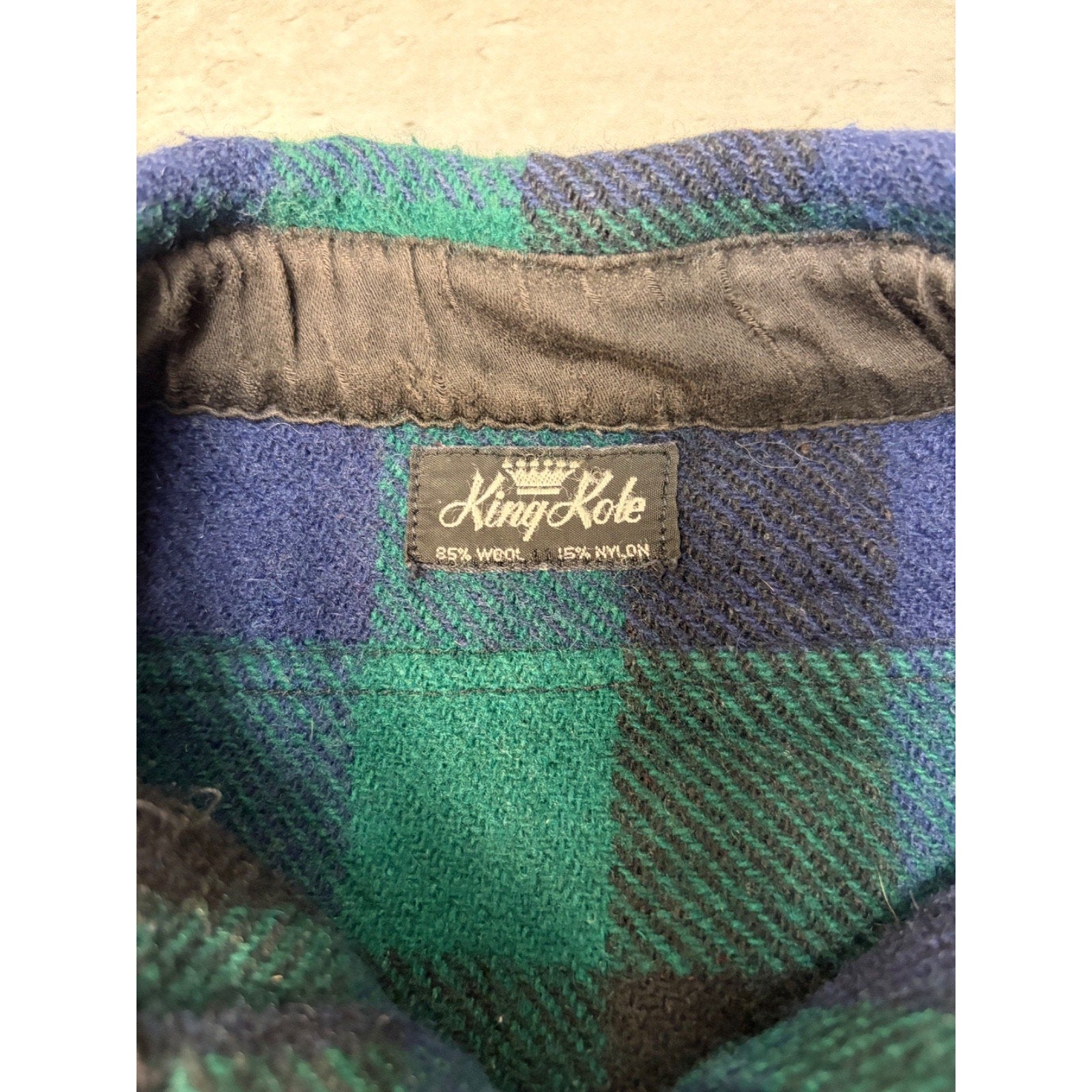 Vintage 1950s/60s King Kobe Heavy Weight Plaid Print Button Up Shirt Size Large