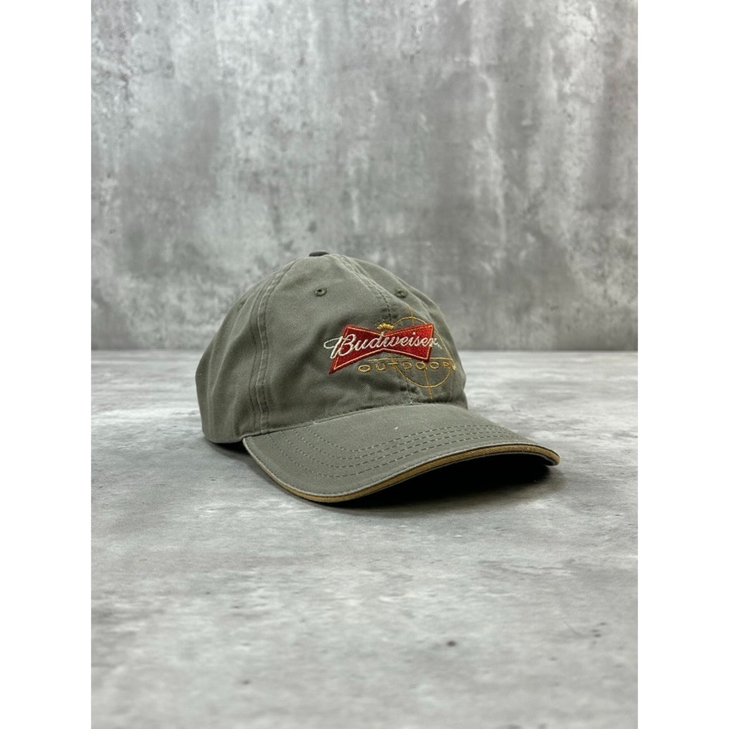 Vintage Budweiser Outdoors Embroidered Logo Beer Promo Strapback Hat OSFA