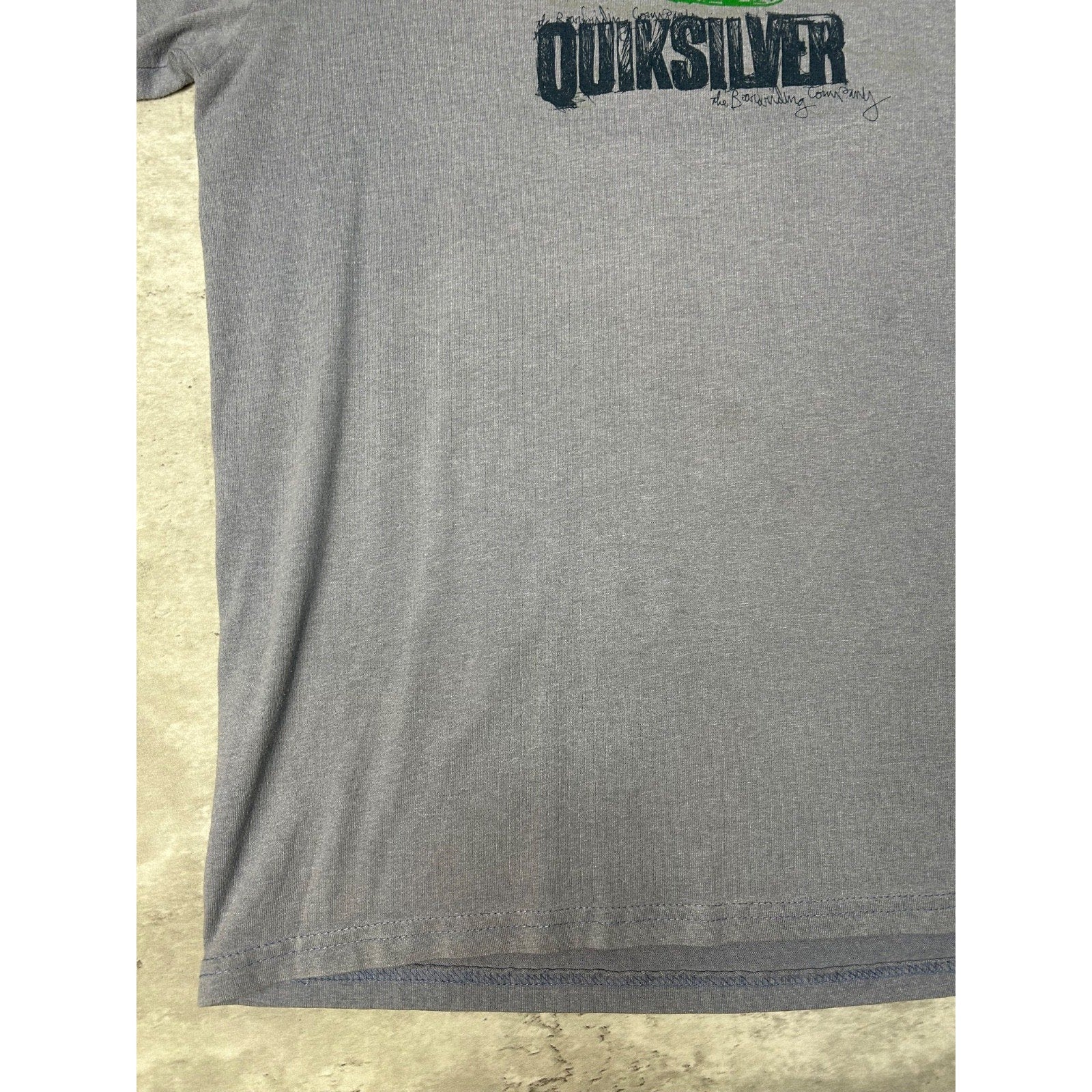 Vintage Y2K Quiksilver Spellout Logo Graphic Ringer T-Shirt Size Large