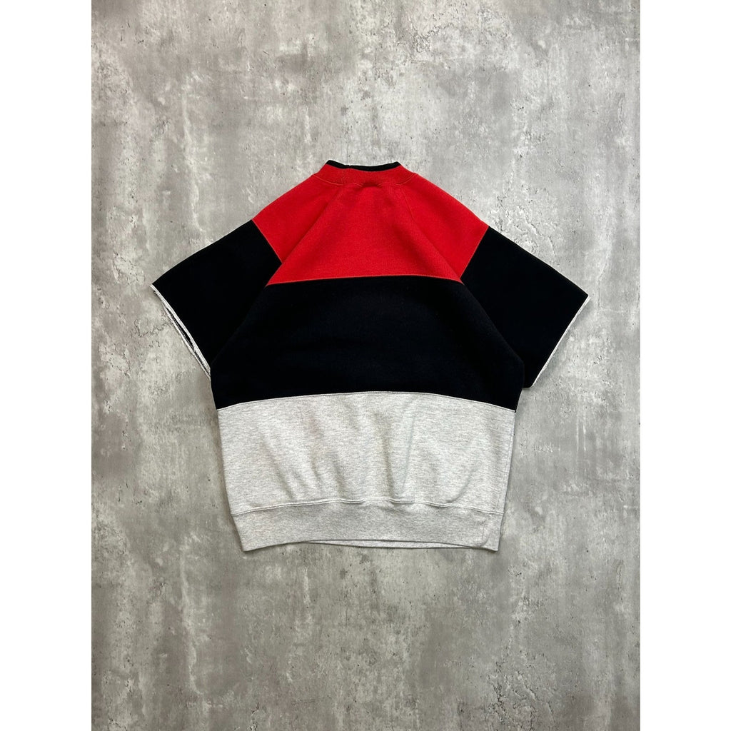 VTG 90s Chicago Bulls NBA Embroidered Spellout Short Sleeve Sweatshirt Sz Large